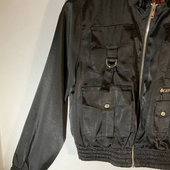 ABS Allen Schwartz Punk Rockandroll Baddie Jacket, Medium. Black with Silver Har - Picture 10 of 14